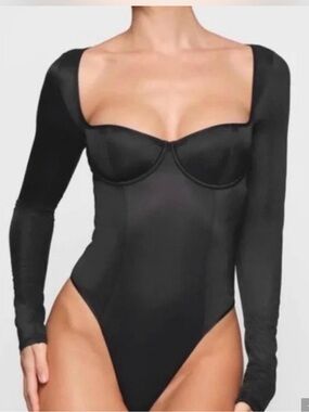 SKIMS Satin Stretch Bustier Bodysuit